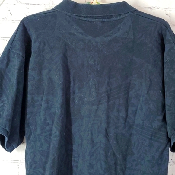 Panama Jack Sea Surf Tropical Beach Print Black Short Sleeve Polo Men's Size L - Picture 14 of 17